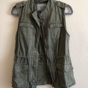 Olive green utility vest